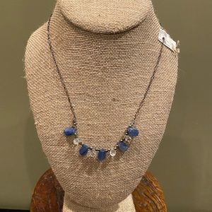Silver Moonstone Kyanite Necklace